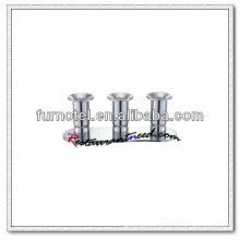 T209 H85mm Edelstahl Triple Heads kurze Kerzenhalter